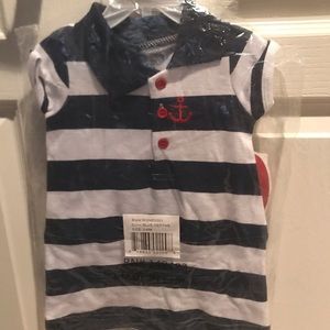Baby nautical dress and diaper cover